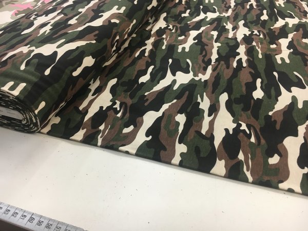 Baumwolljersey Stoff Camouflage